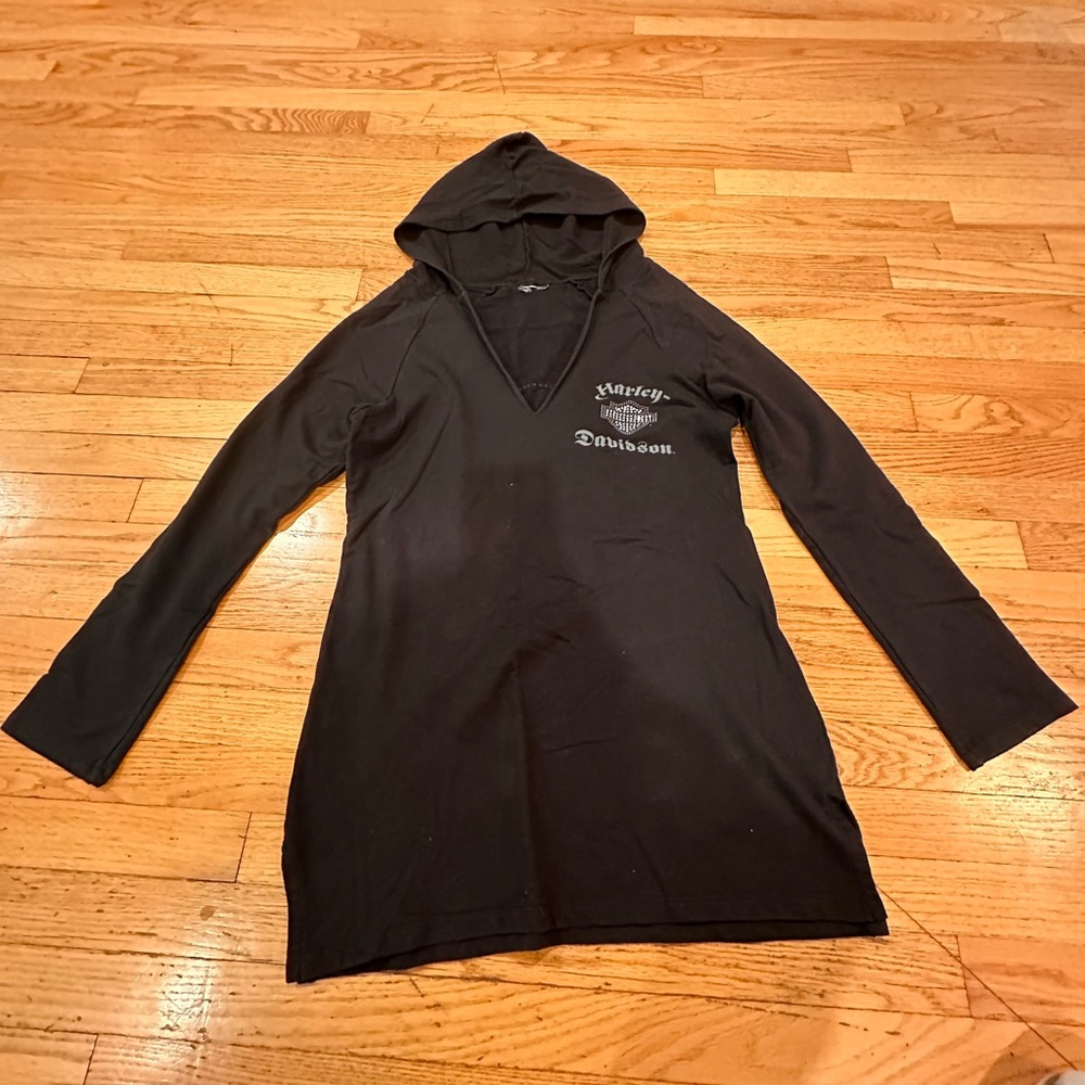 Harley Davidson Hooded Long Sleeve with V-Neck